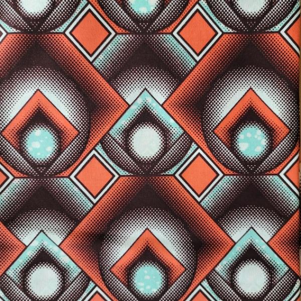 RETRO GEOMETRY Afrikanischer Wax Print Stoff